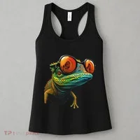 Funny Smart Looking Lizard With Glasses Women's Tank Top thumb 3