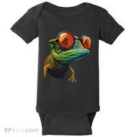 Funny Smart Looking Lizard With Glasses Baby Bodysuit thumb 0