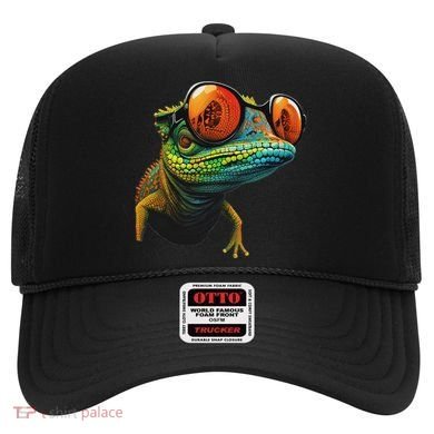 Funny Smart Looking Lizard With Glasses Hat