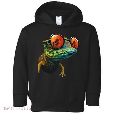 Funny Smart Looking Lizard With Glasses Toddler Hoodie