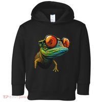 Funny Smart Looking Lizard With Glasses Toddler Hoodie thumb 0
