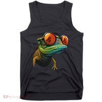 Funny Smart Looking Lizard With Glasses Tank Top thumb 0