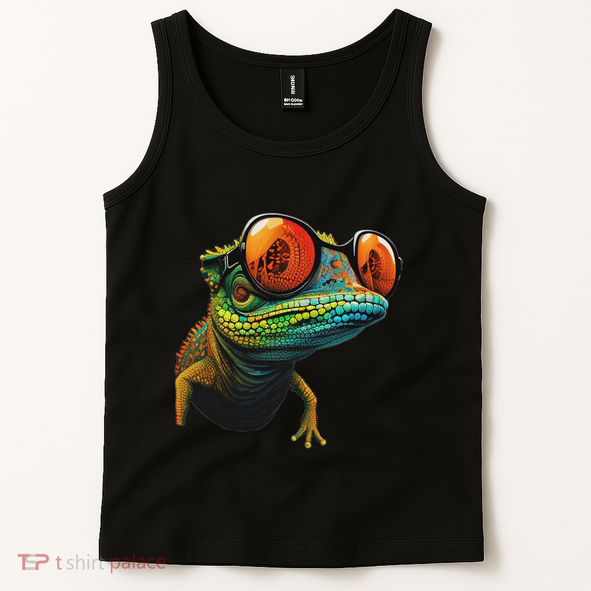Funny Smart Looking Lizard With Glasses Tank Top