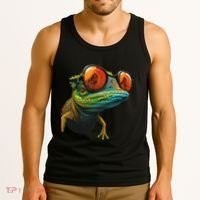 Funny Smart Looking Lizard With Glasses Tank Top thumb 3