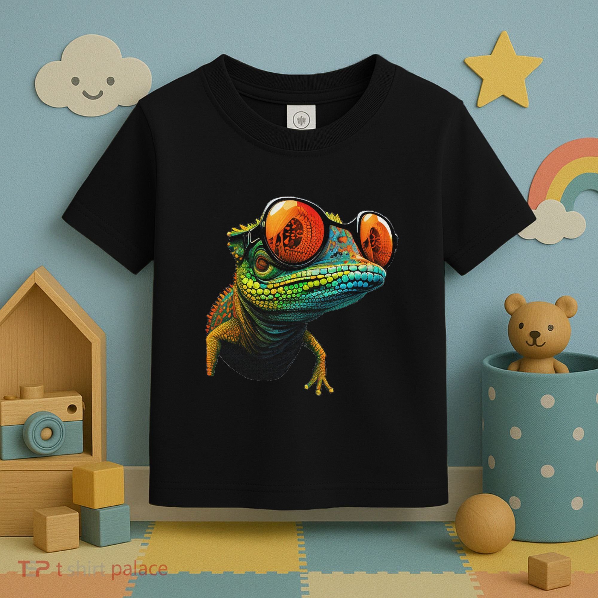 Funny Smart Looking Lizard With Glasses Toddler T-Shirt