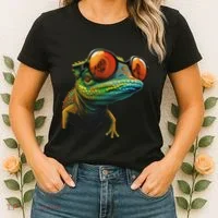 Funny Smart Looking Lizard With Glasses Women's T-Shirt thumb 2