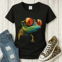 Funny Smart Looking Lizard With Glasses Women's T-Shirt thumb 3