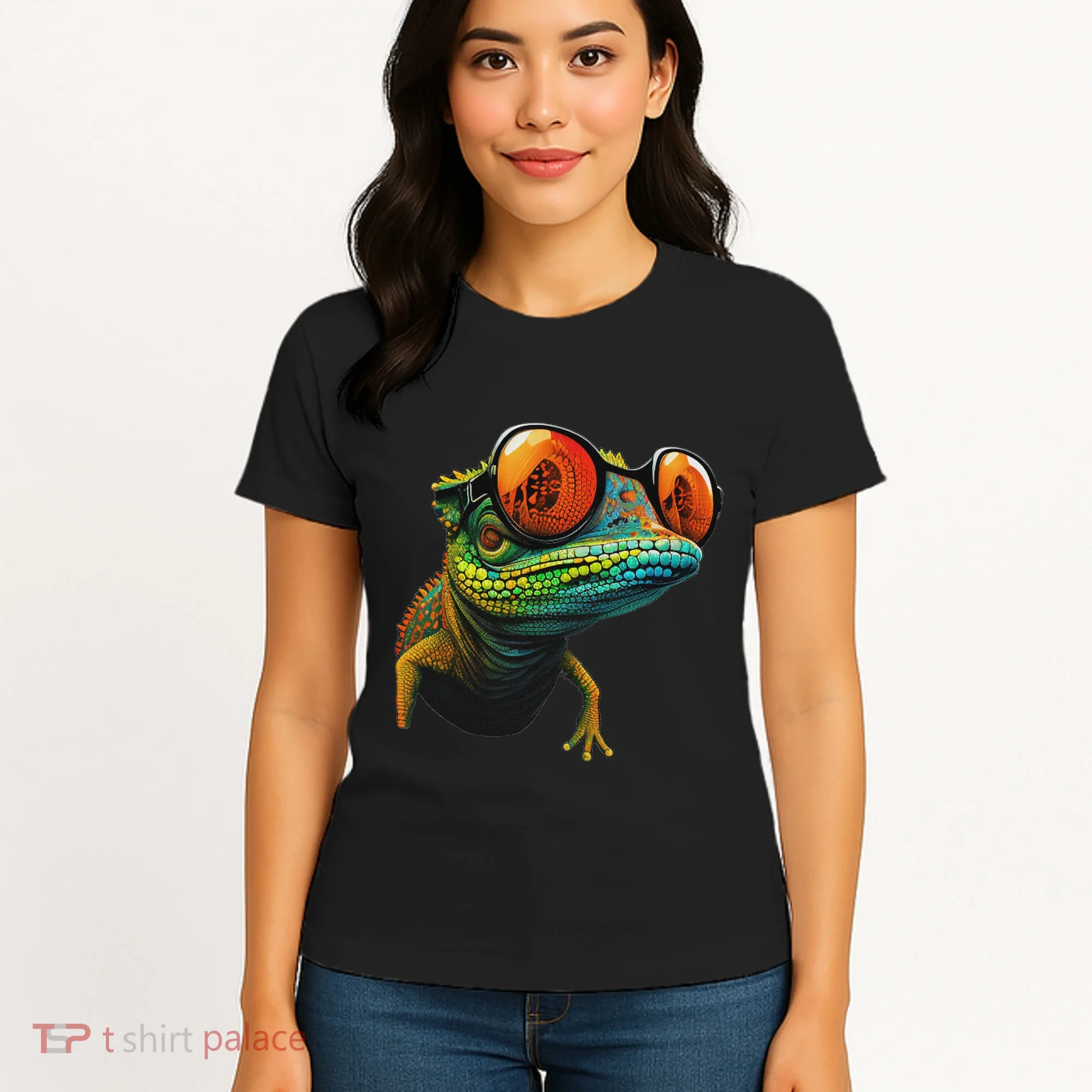 Funny Smart Looking Lizard With Glasses Women's T-Shirt