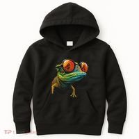 Funny Smart Looking Lizard With Glasses Kids Hoodie thumb 0