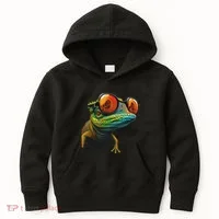 Funny Smart Looking Lizard With Glasses Kids Hoodie thumb 0