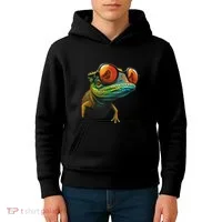 Funny Smart Looking Lizard With Glasses Kids Hoodie thumb 4