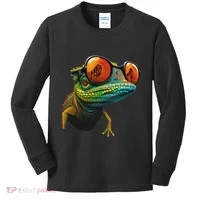 Funny Smart Looking Lizard With Glasses Kids Long Sleeve Shirt thumb 0