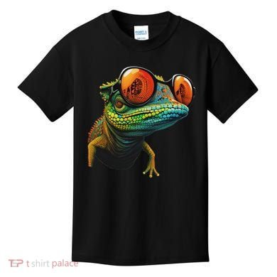 Funny Smart Looking Lizard With Glasses Kids T-Shirt