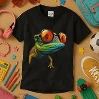 Funny Smart Looking Lizard With Glasses Kids T-Shirt thumb 3