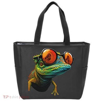 Funny Smart Looking Lizard With Glasses Tote Bag