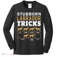Funny Stubborn Labrador Retriever Dog Tricks Black Lab Gifts Kids Long Sleeve Shirt thumb 0