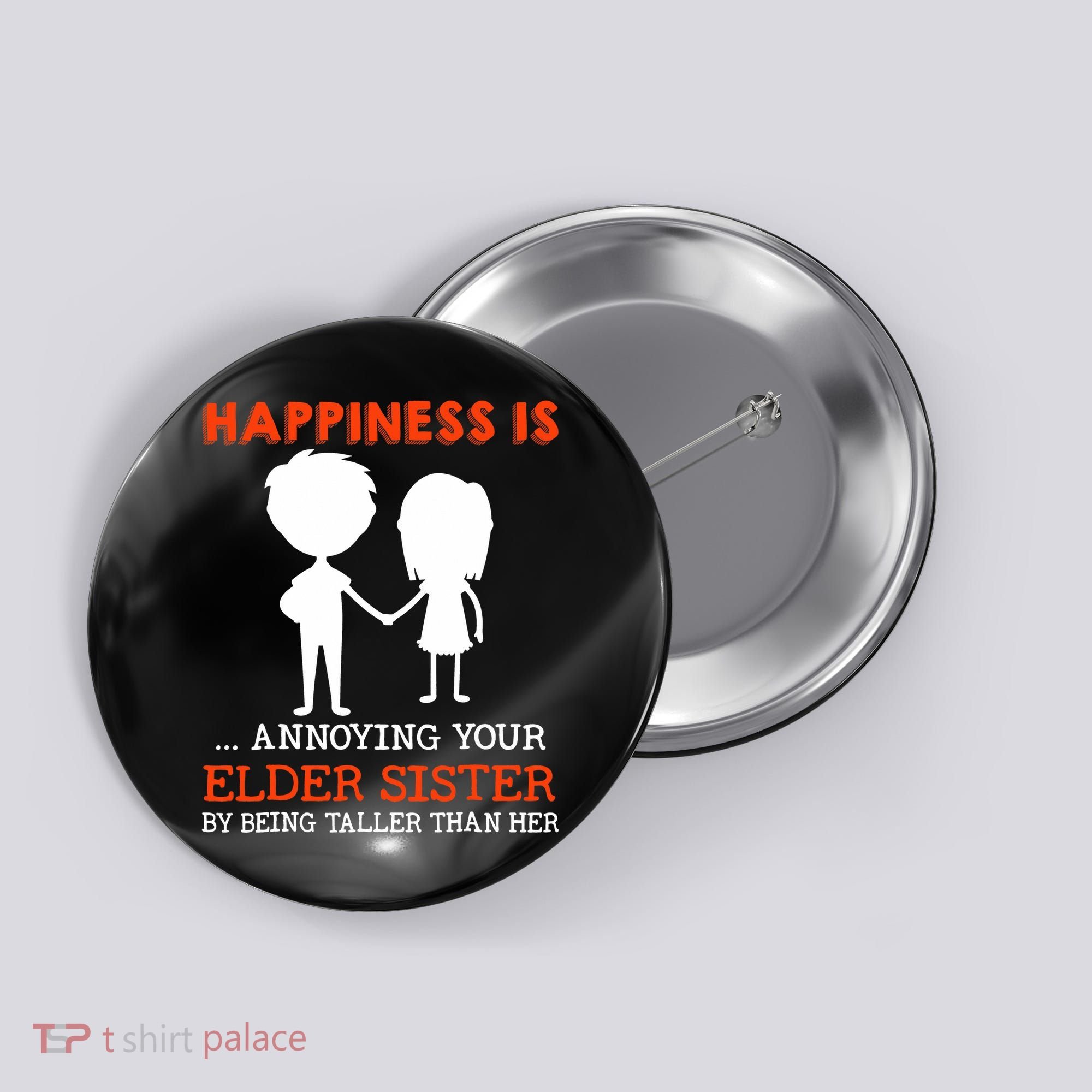 Funny Sibling Little Brother Lil Sister Button