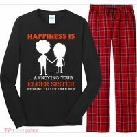 Funny Sibling Little Brother Lil Sister Long Sleeve Pajama Set thumb 0