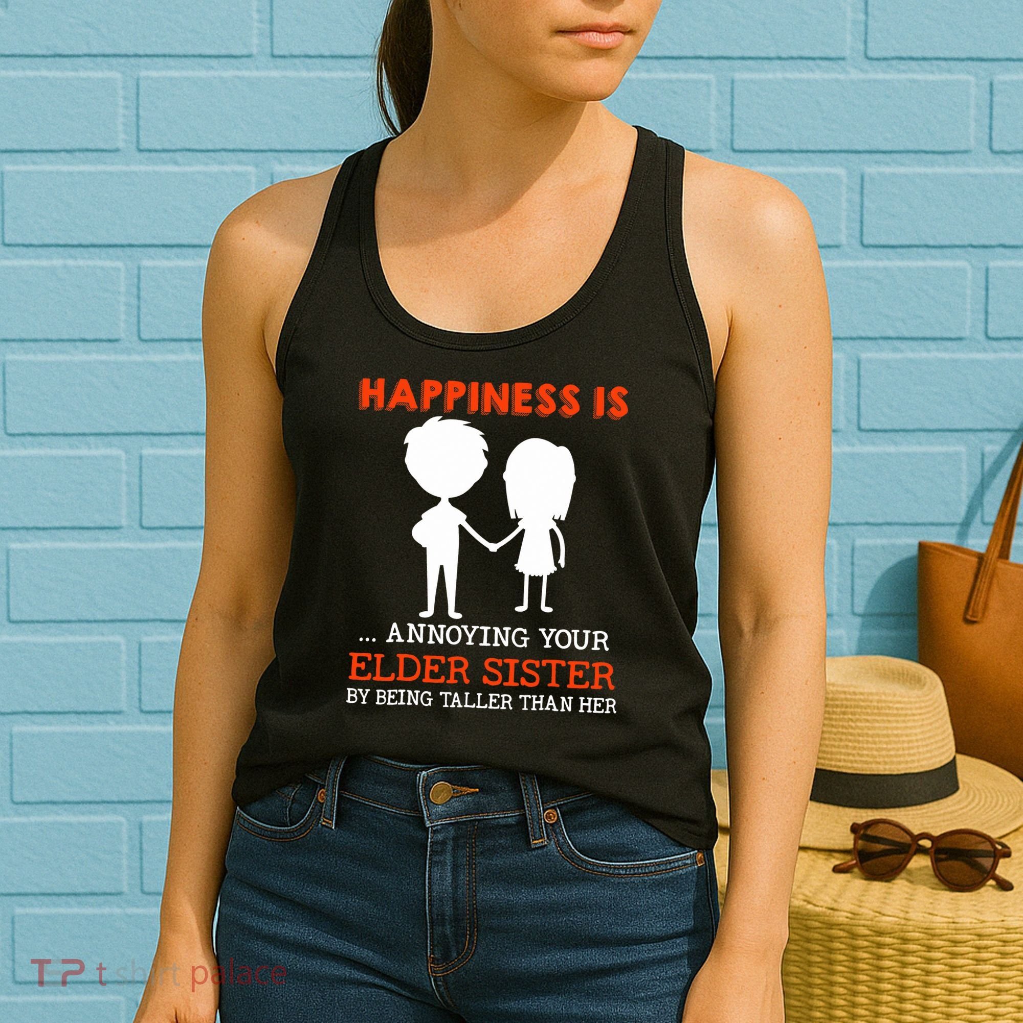 Funny Sibling Little Brother Lil Sister Women's Tank Top