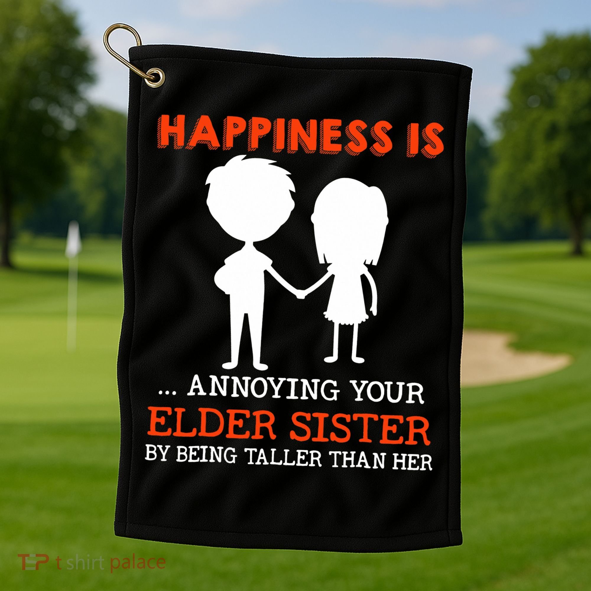 Funny Sibling Little Brother Lil Sister Golf Towel