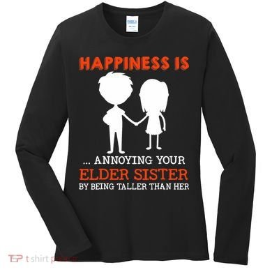 Funny Sibling Little Brother Lil Sister Women's Long Sleeve Shirt