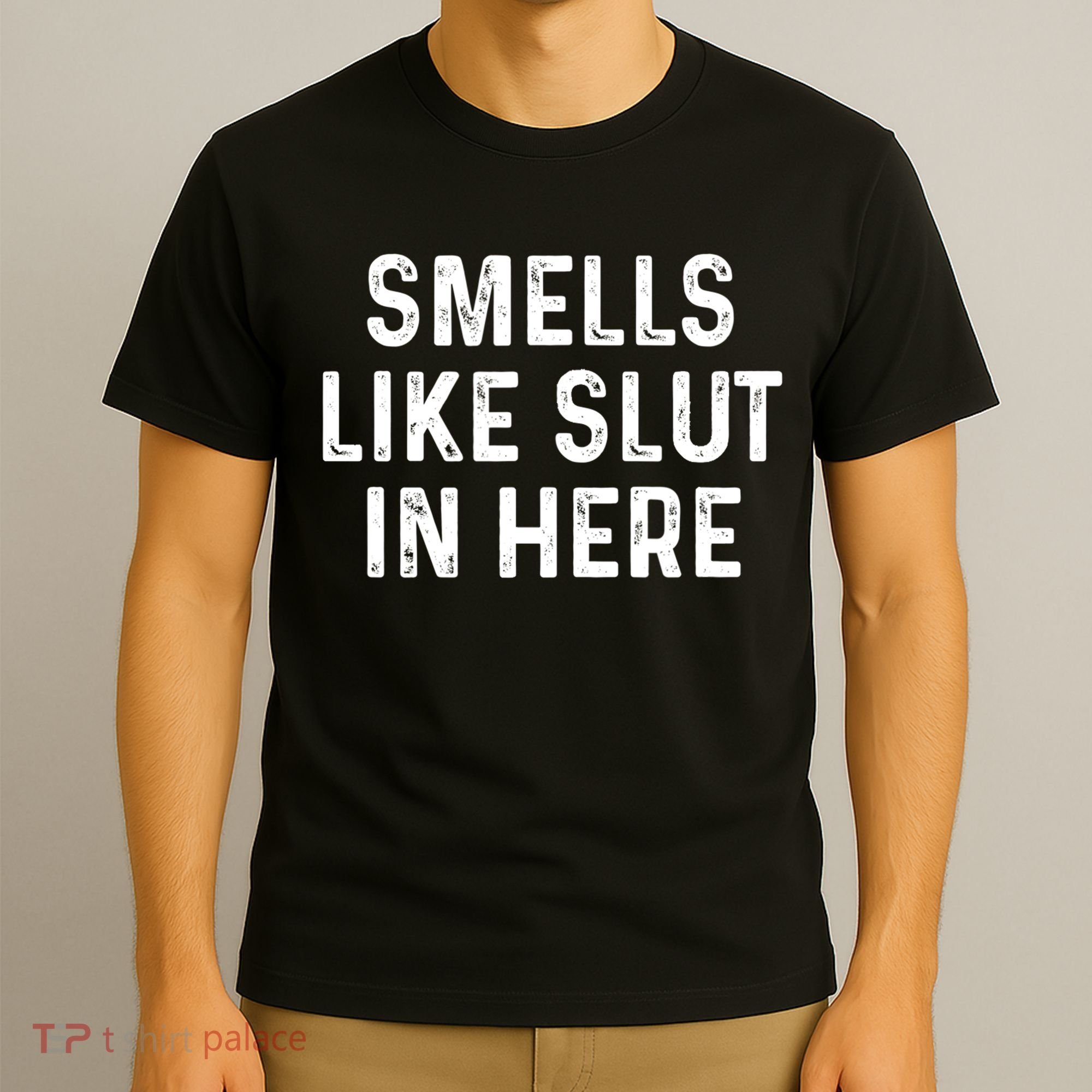 Funny Smells Like Slut In Here Gift Offensive Funny Adult Humor Gift T-Shirt