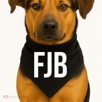 FJB Simple Logo (F!ck Joe Biden) USA-Made Doggie Bandana thumb 1