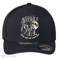 Feral & Sterile Living Wild And Womb Free Funny Racoon Flexfit Unipanel Trucker Cap thumb 0