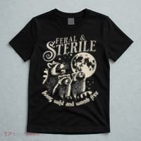 Feral & Sterile Living Wild And Womb Free Funny Racoon T-Shirt thumb 5