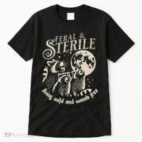 Feral & Sterile Living Wild And Womb Free Funny Racoon Tall T-Shirt thumb 0