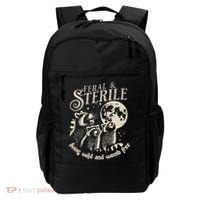 Feral & Sterile Living Wild And Womb Free Funny Racoon Backpack thumb 0