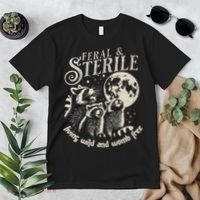 Feral & Sterile Living Wild And Womb Free Funny Racoon Premium T-Shirt thumb 2