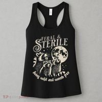 Feral & Sterile Living Wild And Womb Free Funny Racoon Women's Tank Top thumb 3