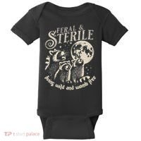 Feral & Sterile Living Wild And Womb Free Funny Racoon Baby Bodysuit thumb 0