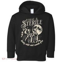 Feral & Sterile Living Wild And Womb Free Funny Racoon Toddler Hoodie thumb 0