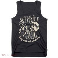 Feral & Sterile Living Wild And Womb Free Funny Racoon Tank Top thumb 0