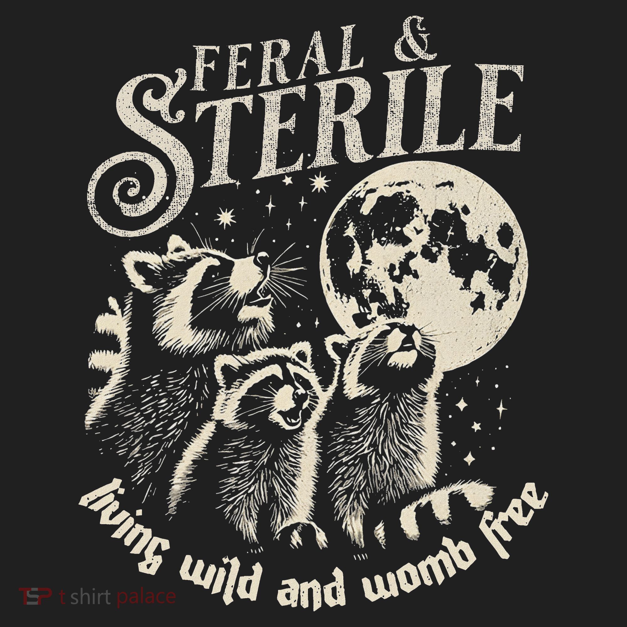 Feral & Sterile Living Wild And Womb Free Funny Racoon Kids Long Sleeve Plaid Pajama Set