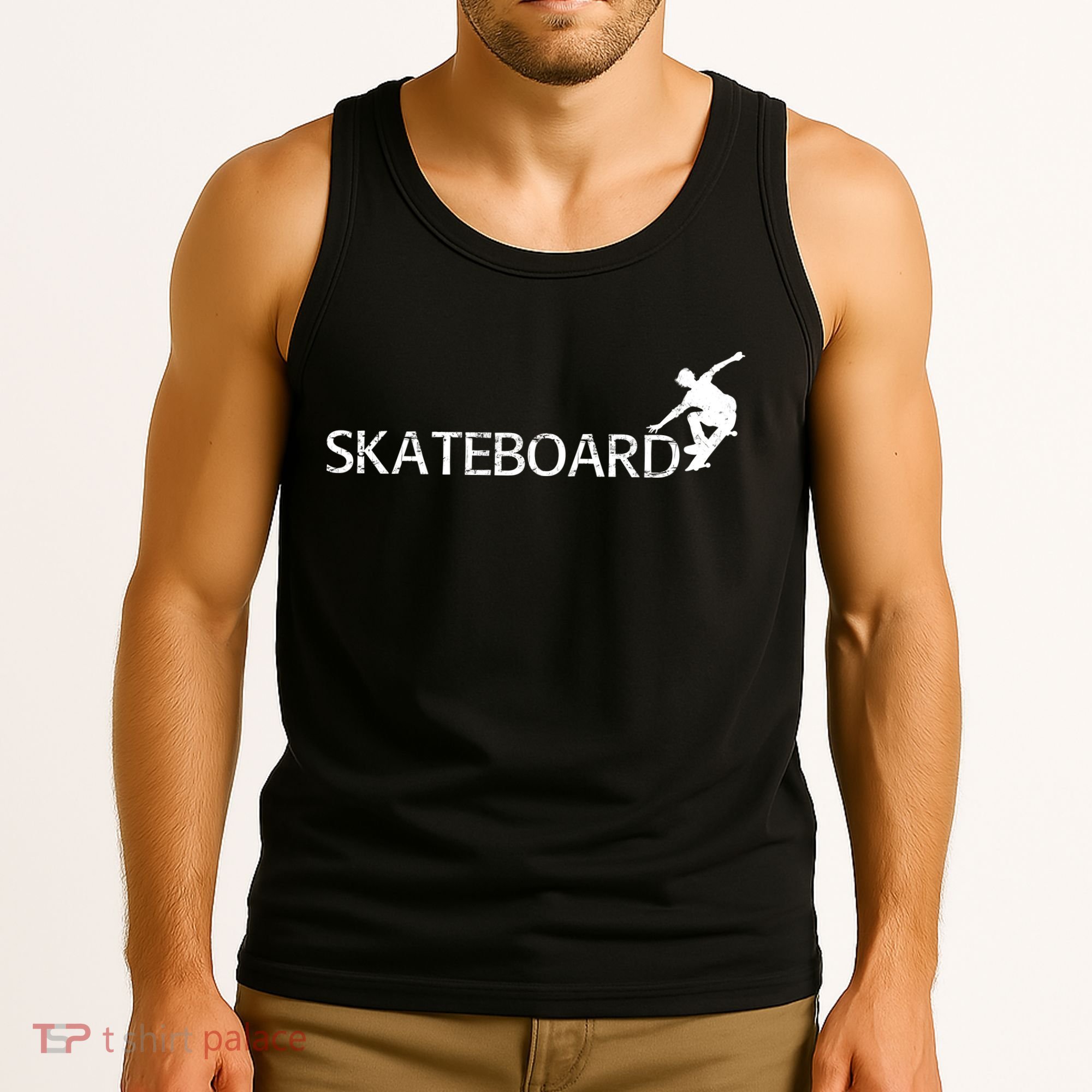 Funny Skateboard Logo Sport Tank Top