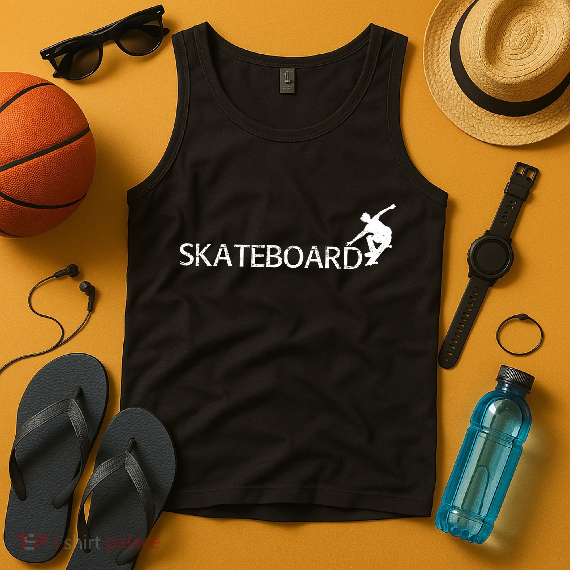 Funny Skateboard Logo Sport Tank Top