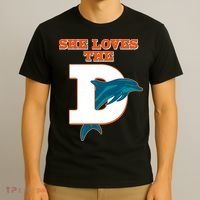Funny She Loves The D Miami Football Fan T-Shirt thumb 3