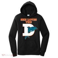 Funny She Loves The D Miami Football Fan Women's Hoodie thumb 0