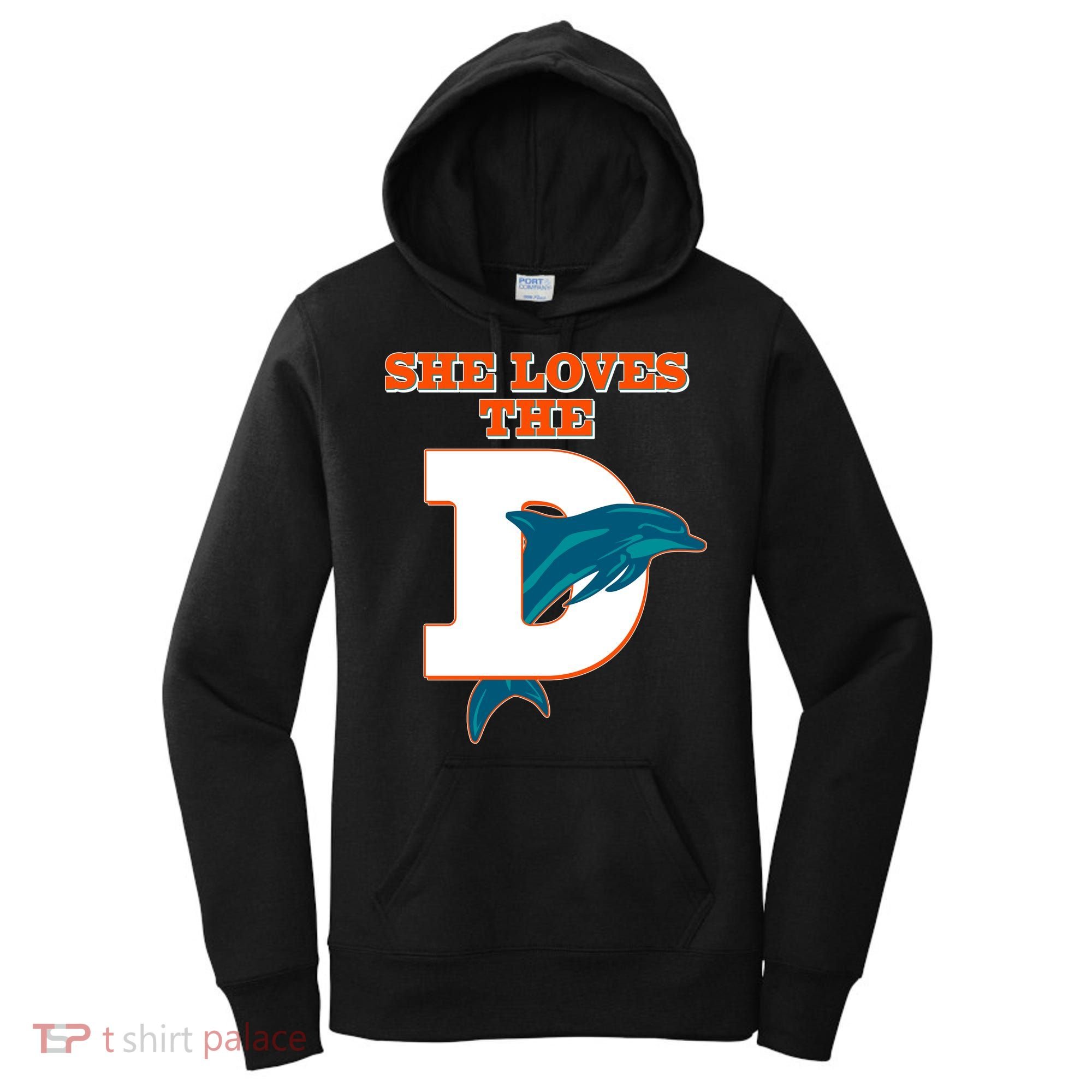 Funny She Loves The D Miami Football Fan Women's Hoodie