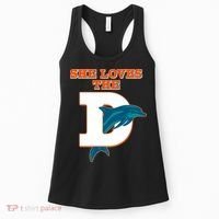 Funny She Loves The D Miami Football Fan Women's Tank Top thumb 0