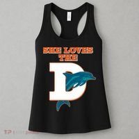 Funny She Loves The D Miami Football Fan Women's Tank Top thumb 3