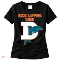 Funny She Loves The D Miami Football Fan Women's T-Shirt thumb 0
