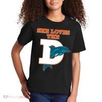 Funny She Loves The D Miami Football Fan Kids T-Shirt thumb 2