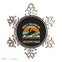 Funny Snowmobile Lover DonT Follow Me I Do Stupid Things Ornament thumb 0