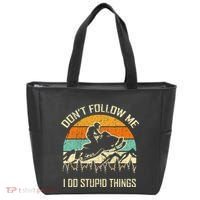 Funny Snowmobile Lover DonT Follow Me I Do Stupid Things Tote Bag thumb 0