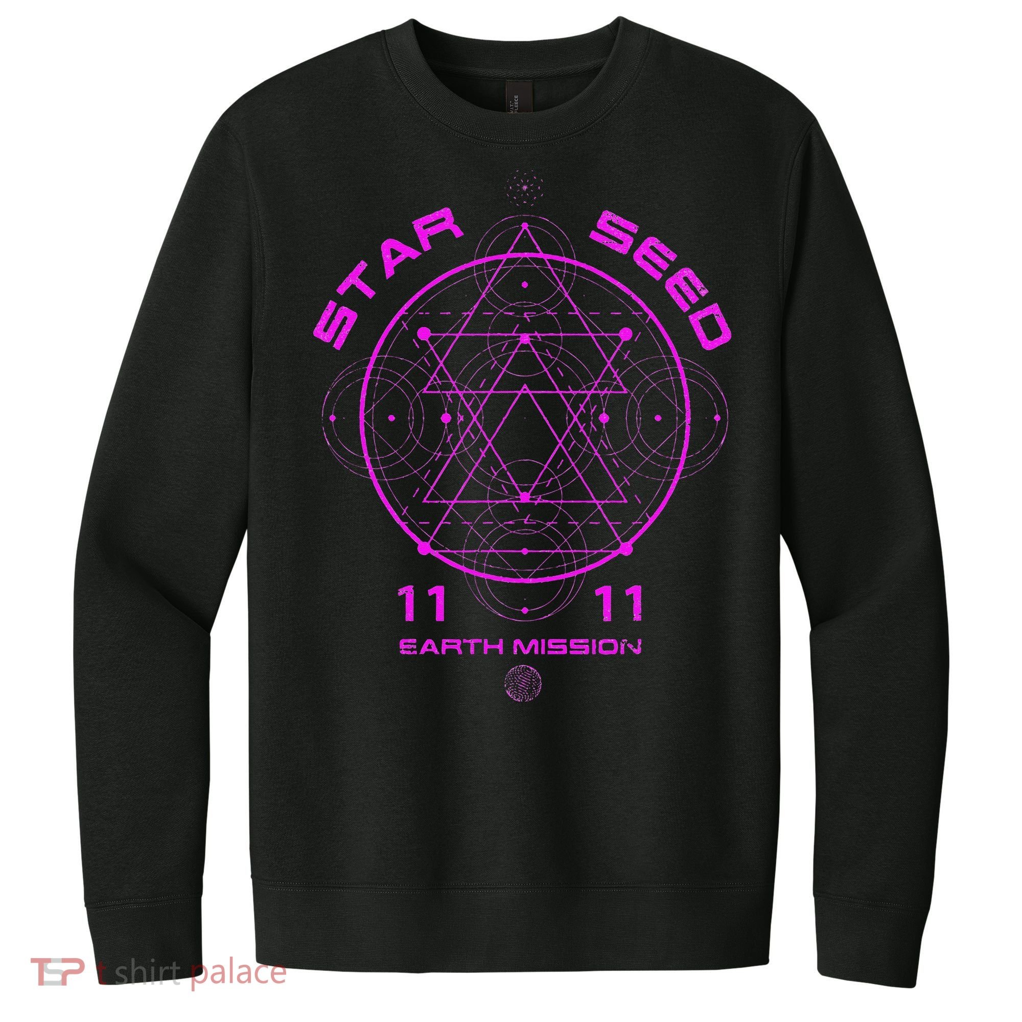 funny Starseed Mission Sacred Geometry V.I.T. Fleece Crew Sweatshirt