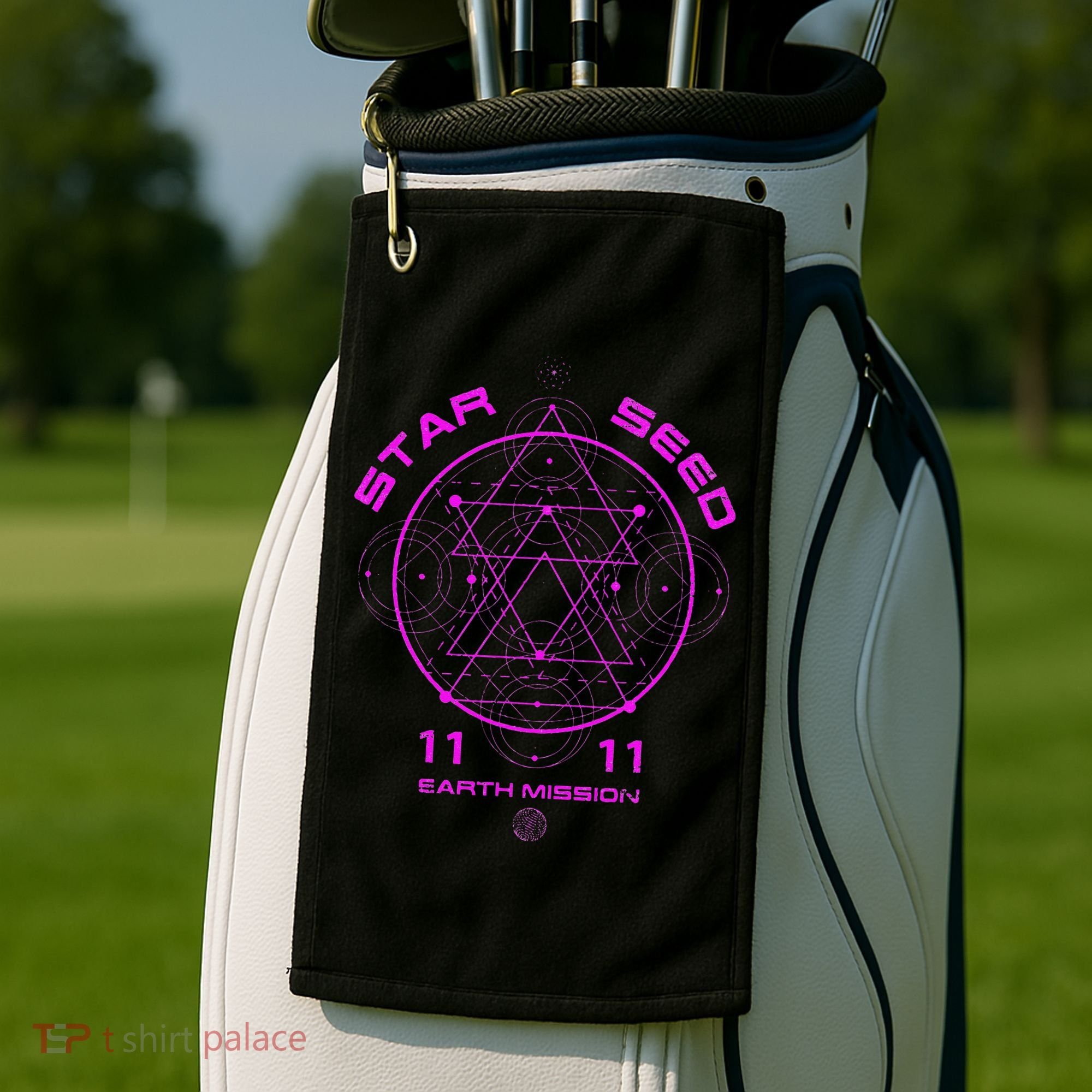 funny Starseed Mission Sacred Geometry Golf Towel